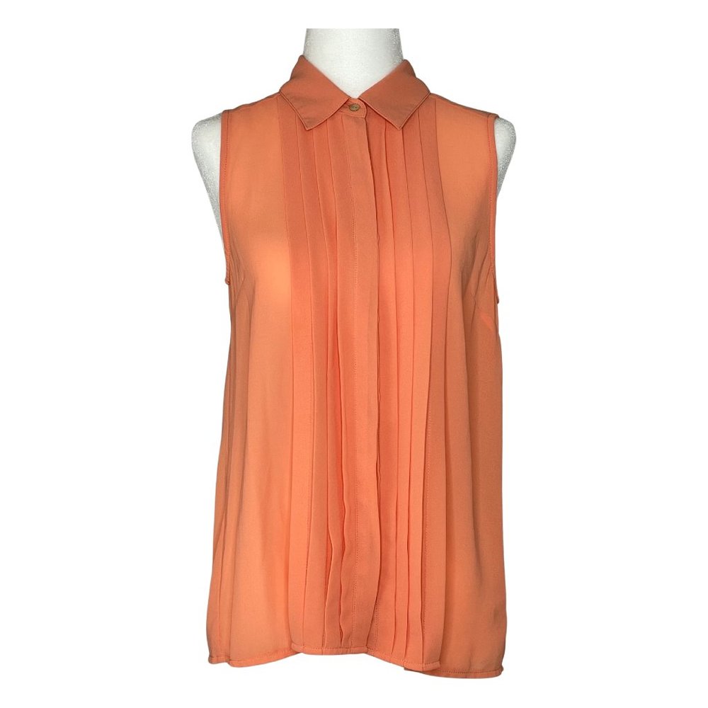 Tinley Road Pleated Sleeveless Coral Tank Top